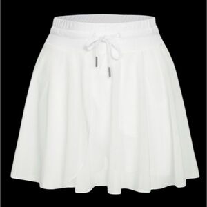 NWT HALARA High Waisted Drawstring Contrast Mesh 2-in-1 Side Pocket Flowy Mini